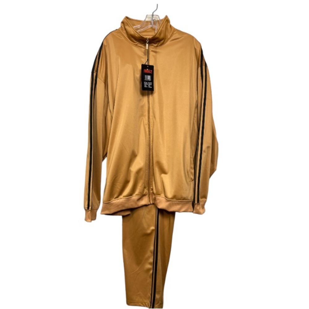 NOIZ Tracksuit Sets Gold With Black Striped full zip drawstring waist Size 6X